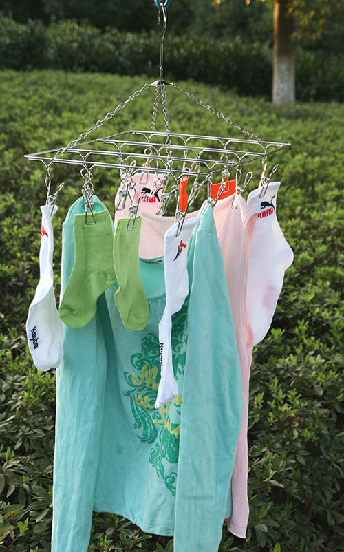 昱州方形20夹不锈钢晒衣架YZ2134_紫薇网